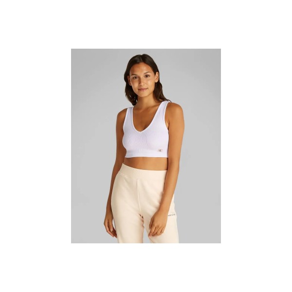 Calvin Klein Ribbed Cotton Bralette Crop Top Αμάνικο Γυναικείο (J20J225308 YAA)