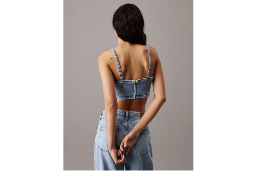 Calvin Klein Denim Bralette Crop Top Αμάνικο Γυναικείο (J20J225515 1AA)