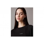 Calvin Klein Slim Cropped Badge Γυναικείο Κοντομάνικο T-Shirt Μαύρο