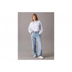 Calvin Klein Slim Cropped Badge Γυναικείο Κοντομάνικο T-Shirt Λευκό