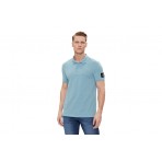 Calvin Klein Ανδρικό Κοντομάνικο Polo T-Shirt Γαλάζιο