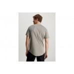 Calvin Klein Cotton Badge Ανδρικό Κοντομάνικο T-Shirt Γκρι