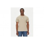 Calvin Klein Monogram Ανδρικό Κοντομάνικο T-Shirt Μπεζ