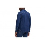 Calvin Klein Denim Patch Logo Slim Fit Μακρυμάνικο Τζιν Πουκάμισο