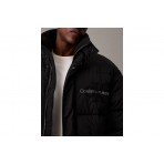 Calvin Klein Oversized Chenille Ανδρικό Puffer Μπουφάν Μαύρο