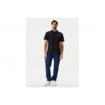 Calvin Klein Monogram Ανδρικό Κοντομάνικο Polo T-Shirt Μαύρο