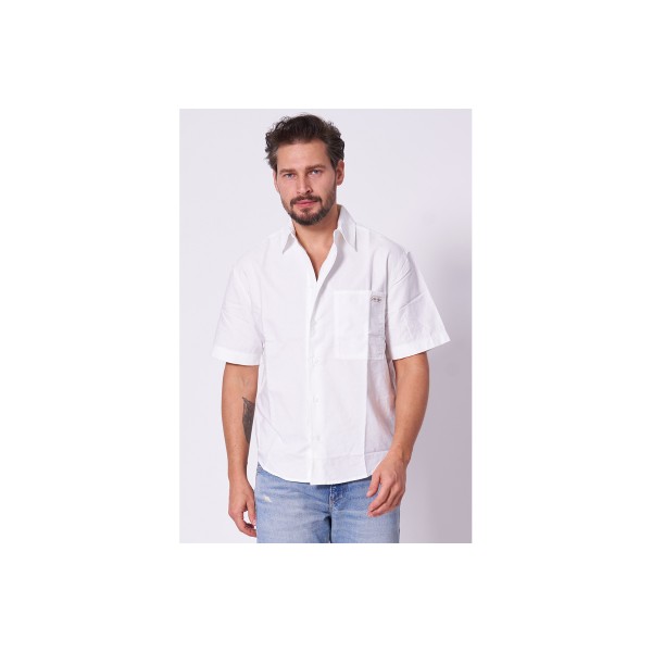 Calvin Klein Oxford Πουκάμισο Κοντομάνικο Ανδρικό (J30J327293 YAF)