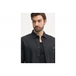 Calvin Klein Linen Cotton Ανδρικό Μακρυμάνικο Πουκάμισο Μαύρο