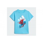 Adidas Performance Marvel Spider-Man Βρεφικό - Παιδικό Σετ Κοντομάνικη Μπλούζα - Σορτς