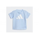Adidas Performance Essentials Βρεφικό - Παιδικό Σετ Κοντομάνικη Μπλούζα - Σορτς Γαλάζιο, Μπλε