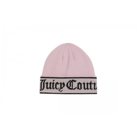 Juicy Couture Ingrid Πλεκτό Χειμερινό Σκουφάκι Ροζ, Μαύρο