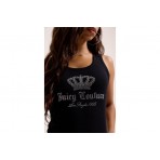 Juicy Couture Gothic Crown Ribbed Γυναικεία Αμάνικη Μπλούζα Μαύρη