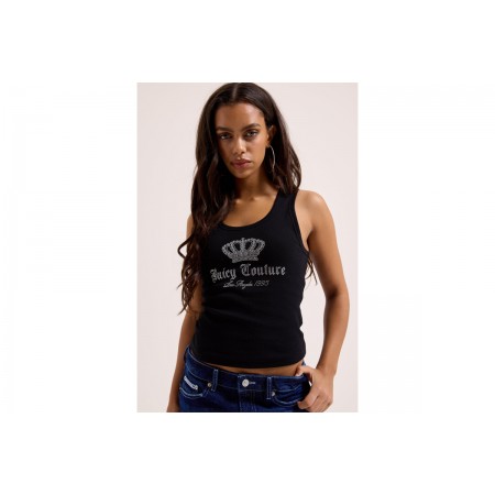 Juicy Couture Gothic Crown Ribbed Μπλούζα Αμάνικη Γυναικεία (JCBLV126807 101)