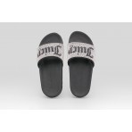 Juicy Couture Diamante Branded Γυναικείες Παντόφλες Μαύρες, Ασημί