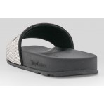 Juicy Couture Diamante Branded Γυναικείες Παντόφλες Μαύρες, Ασημί