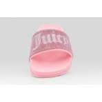 Juicy Couture Diamante Branded Γυναικείες Παντόφλες Ροζ
