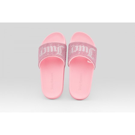 Juicy Couture Diamante Branded Γυναικείες Παντόφλες Ροζ