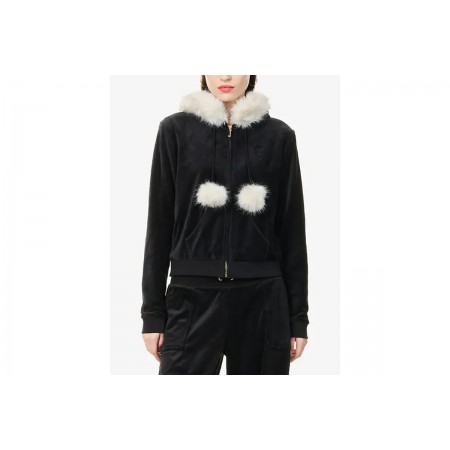 Juicy Couture Pom Pom Faux Fur Bamboo Ζακέτα Βελουτέ Γυναικεία 