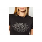 Juicy Couture Dog Crest Diamante Γυναικείο Κοντομάνικο T-Shirt Μαύρο