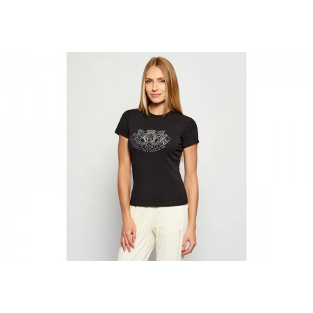 Juicy Couture Dog Crest Diamante Γυναικείο Κοντομάνικο T-Shirt Μαύρο