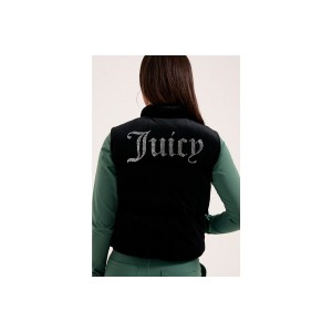 Juicy Couture Cropped Diamante Velour Μπουφάν Αμάνικο Γυναικείο (JCOGL225551 101)