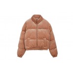 Juicy Couture Velour Diamanté Γυναικείο Puffer Μπουφάν Μπεζ