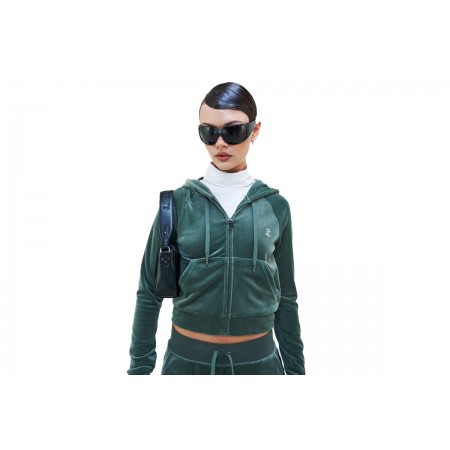 Juicy Couture Velour With Juicy Logo Ζακέτα Με Κουκούλα Γυναικεία 