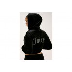 Juicy Couture Iccle Diamante Oversized Cropped Ζακέτα Βελουτέ Γυναικεία (JCWAS125308 101)