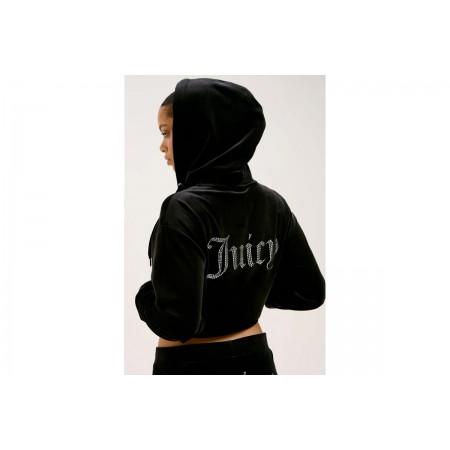 Juicy Couture Iccle Diamante Oversized Cropped Ζακέτα Βελουτέ Γυναικεία 
