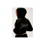 Juicy Couture Iccle Diamante Oversized Cropped Ζακέτα Βελουτέ Γυναικεία (JCWAS225310 101)