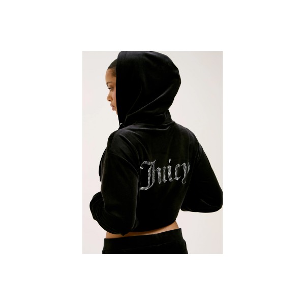 Juicy Couture Iccle Diamante Oversized Cropped Ζακέτα Βελουτέ Γυναικεία (JCWAS225310 101)