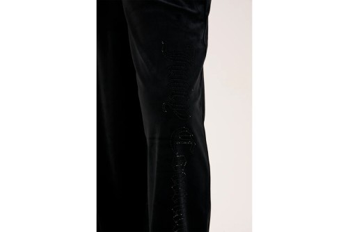 Juicy Couture Outline Diamante Wide Leg Παντελόνι Φόρμας Γυναικείο (JCWBJ225309 101)