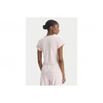 Juicy Couture Capped V-Neck Γυναικείο Κοντομάνικο T-Shirt Ροζ