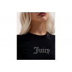 Juicy Couture Diamante Logo Γυναικείο Κοντομάνικο T-Shirt Μαύρο