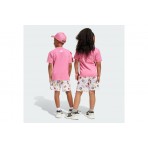 Adidas Performance Seasonal Essentials Fun Παιδικό Σετ Κοντομάνικη Μπλούζα - Σορτς Ροζ, Λευκό