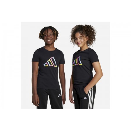 Adidas Performance Logo Graphic Παιδικό Κοντομάνικο T-Shirt Μαύρο