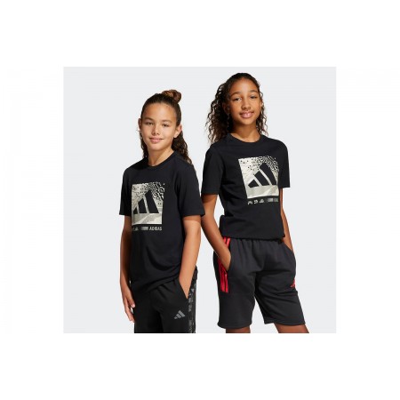 Adidas Performance Camo Logo Παιδικό Κοντομάνικο T-Shirt Μαύρο