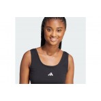 Adidas Performance Essentials Small Logo Γυναικεία Αμάνικη Μπλούζα Μαύρη