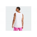 Adidas Performance Essentials Small Logo Ανδρική Αμάνικη Μπλούζα Λευκή