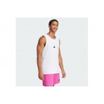 Adidas Performance Essentials Small Logo Ανδρική Αμάνικη Μπλούζα Λευκή