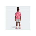 Adidas Performance Disney Minnie Mouse Παιδικό Σετ Κοντομάνικη Μπλούζα - Κολάν Φούξια, Κόκκινο, Γκρι