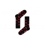 John Frank Ανδρικές Ψηλές Κάλτσες Με Σχέδια Μαύρες, Κόκκινες
