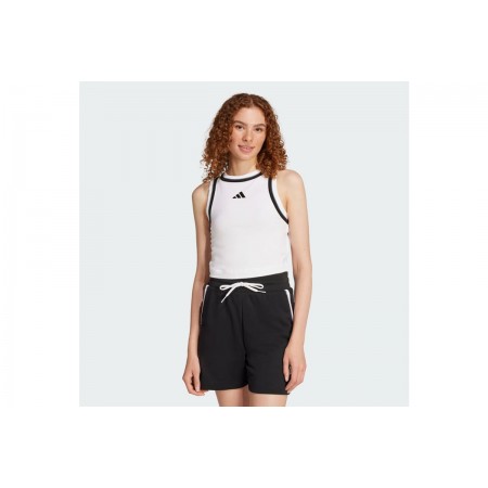 Adidas Performance Essentials Color - Pop Γυναικεία Cropped Αμάνικη Μπλούζα Λευκή