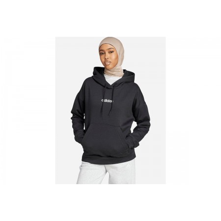 Adidas Performance Linear Fleece Γυναικείο Φούτερ με Κουκούλα Μαύρο