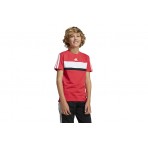 Adidas Performance Seasonal Essentials 3 Stripes Παιδικό Κοντομάνικο T-Shirt Κόκκινο