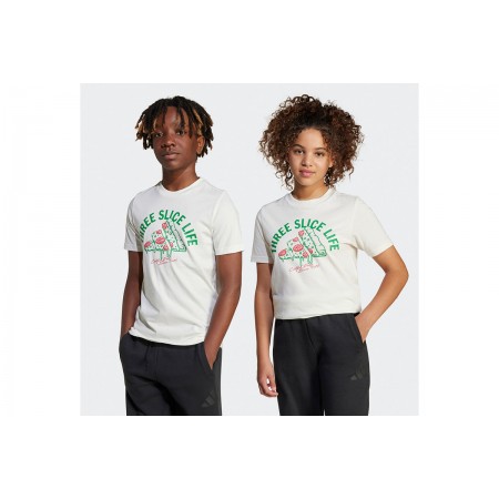 Adidas Performance Sportswear Lounge Pizza Παιδικό Κοντομάνικο T-Shirt Εκρού