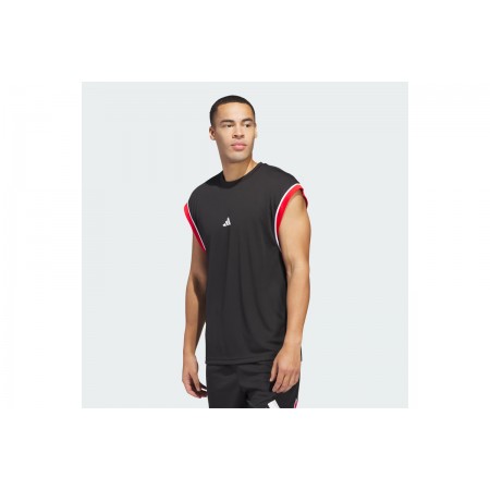 Adidas Performance Basketball All World Ανδρική Αμάνικη Μπλούζα Μαύρη