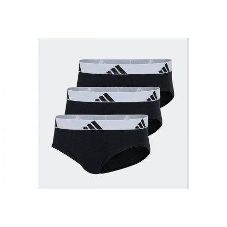 Adidas Performance Active Flex Cotton Ανδρικά Εσώρουχα Σλιπ Μαύρα, Λευκά 3 Τεμάχια