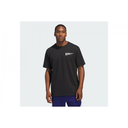 Adidas Performance Worldwide Hoops Graphic Ανδρικό T-Shirt Μαύρο