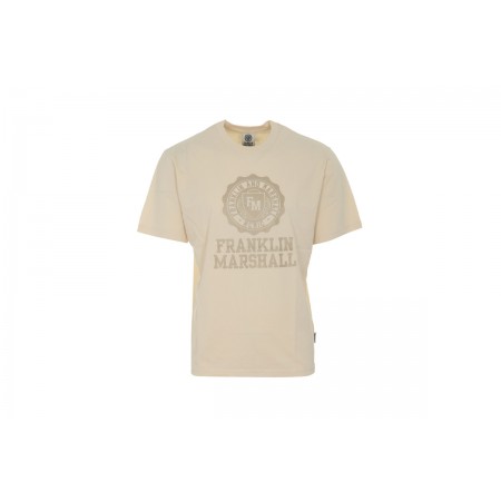 Franklin And Marshall Ανδρικό Κοντομάνικο T-Shirt Εκρού